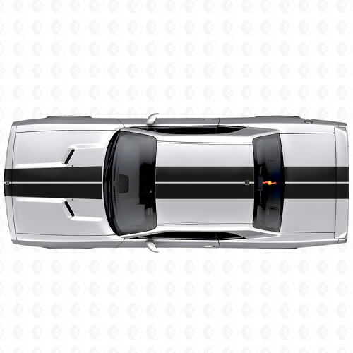 Dual Racing Stripes Hood Roof Trunk Vinyl Decal Sticker for Dodge Challenger 2008-2014