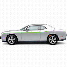 Twin Varying Widths Stripes Side Vinyl Decal Sticker for Dodge Challenger_3