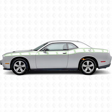 Outline Strobe Style Stripes Side Vinyl Decal Sticker for Dodge Challenger_3