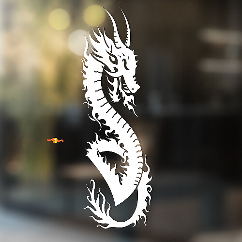 Writhing Chinese Fire Dragon Universal Vinyl Decal Sticker