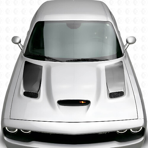 Blackout Stripe Hood Vent Insert Vinyl Decal Kit for Dodge Challenger 2015+