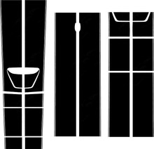 2015 & Up Dodge Challenger 18 piece  SRT / HELLCAT Style Rally Stripe Sticker Decal Kit 3