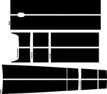 2015 & Up Dodge Challenger 16 piece  392 Style Rally Stripe Sticker Decal Kit 4