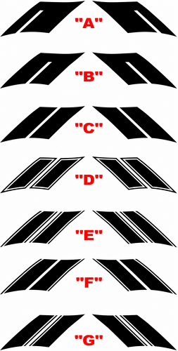 Mirrored Twin Hash Stripe Pair Fender Vinyl Decal Sticker for Chevrolet Camaro 2016-2024