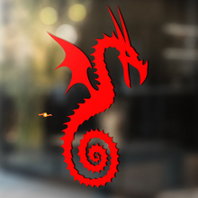Dragon with Spiral-Coiled Tail Universal Vinyl Decal Sticker_2