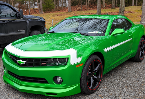 1968 Style Nose Fascia Accent Stripe Kit Front Fender Vinyl Decal Sticker for Chevrolet Camaro 2010-2013_1