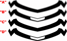 1968 Style Nose Fascia Accent Stripe Kit Front Fender Vinyl Decal Sticker for Chevrolet Camaro 2010-2013_2