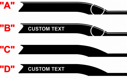 CUSTOM TEXT Modern Sport Side Stripe Pair Side Vinyl Decal Sticker for Chevrolet Camaro 2016-2024
