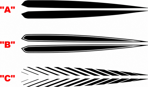 Upper Quarter Panel Spear Pair Rear Fender Vinyl Decal Sticker for Chevrolet Camaro 2016-2024