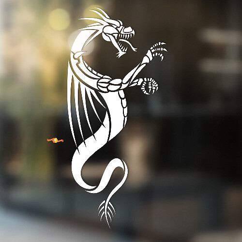 Dragon with Sharp Wings Universal Vinyl Decal Sticker