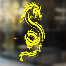 Curved Asian Dragon Universal Vinyl Decal Sticker_4
