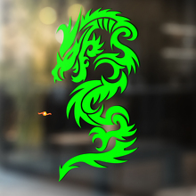 Dragon with Tribal Pattern Universal Vinyl Decal Sticker_3