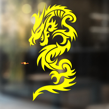 Dragon with Tribal Pattern Universal Vinyl Decal Sticker_4