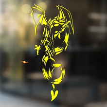 Flying Curved Dragon Universal Vinyl Decal Sticker_4