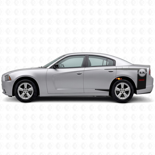 5.7L Outline Stripes Bedside Vinyl Decal Sticker for Dodge Charger 2011-2014
