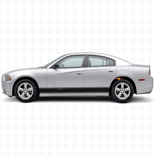 Outline Stripes Rocker Panel Vinyl Decal Sticker for Dodge Charger 2011-2014