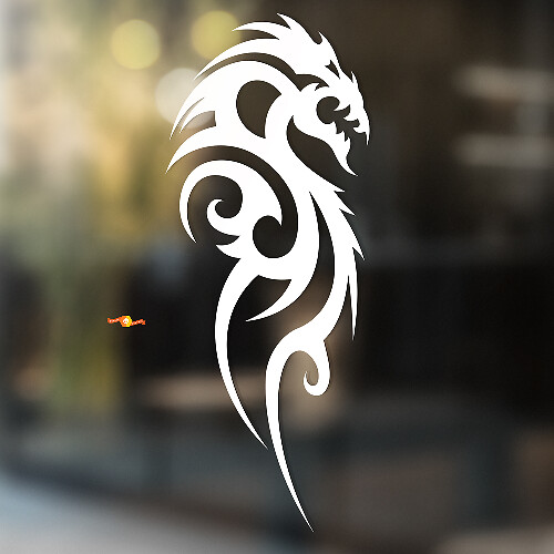Tribal Style Fire-Dragon Universal Vinyl Decal Sticker