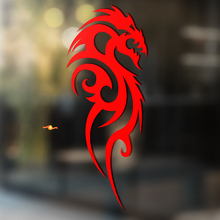 Tribal Style Fire-Dragon Universal Vinyl Decal Sticker_2