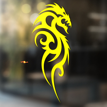 Tribal Style Fire-Dragon Universal Vinyl Decal Sticker_4