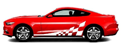 Side Accent Checker Flag Stripe Kit Vinyl Decals Stickers for Ford Mustang 2015-2020