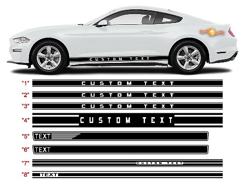 Custom Rocker Panel Stripes Vinyl Decal Kit for Musclecar Mustang 2005-2020