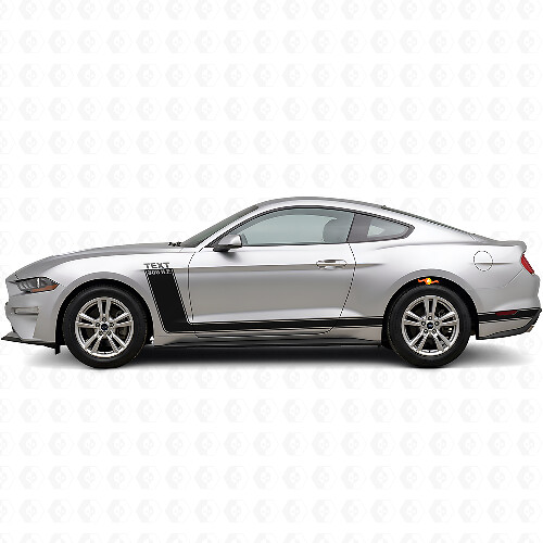 Custom Text & 300 H.P. Side Stripes Vinyl Decal Set for Musclecar Musclecarmodel 2010-20