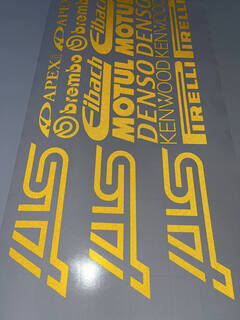 Racing Reflective Yellow Decal Sticker Set