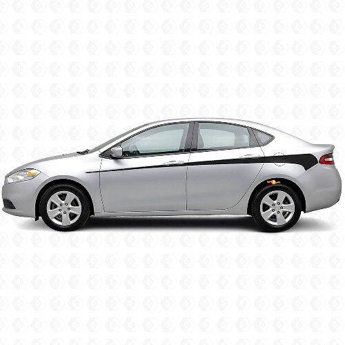 Decorated Side Stripes Vinyl Decal Kit for Dodge Dart 2013+_1