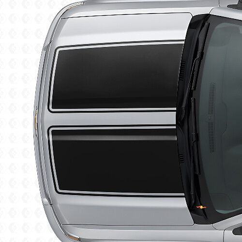 Dual Outline Stripes Hood & Tailgate Vinyl Decal Kit for Chevrolet Silverado 2014-15