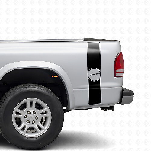 Sport Retro Style Rear Side Stripes Vinyl Decal Kit for Dodge Dakota 1997+_1