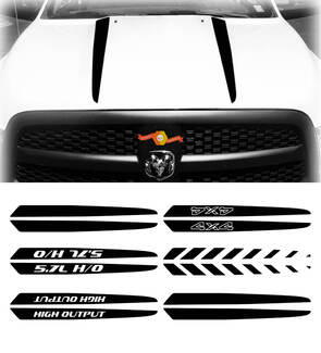 Dodge Ram Hood Blackout Decal 1500 SRT HEMI Graphics Matte Black 2009