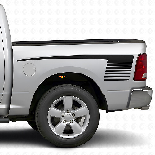 Hockey Stick Strobe Style Rear Side Vinyl Decal Kit for Dodge Ram 2009-18