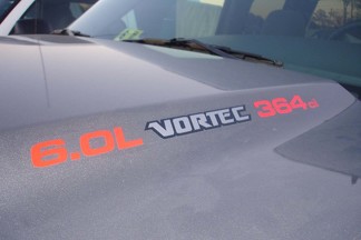 6.0L Vortec 364ci three colored Hood Decals : Fits Chevrolet Silverado GMC Sierra Trucks