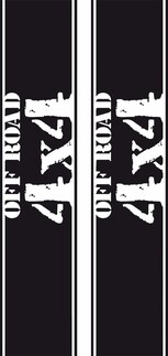 Universal 4x4 Off Road Distressed Truck Bed Decal set, Many colors, Made in USA