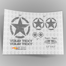 Oscar Mike Style Military Distressed Star US Decal Kit Hood Stickers Decals for Jeep Wrangler 2