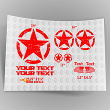 Oscar Mike Style Military Distressed Star US Decal Kit Hood Stickers Decals for Jeep Wrangler 3