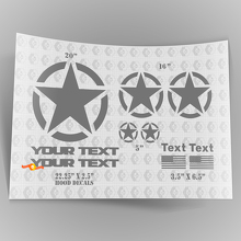 Oscar Mike OM Style Military Star Decal Kit with Hood Stickers Decals for Jeep Wrangler 2
