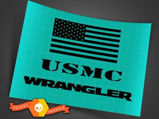 Jeep Wrangler fender logo black american flag reversed charging USMC