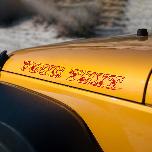 Wrangler Hood Stickers Decals with Camo Font for Jeep Wrangler