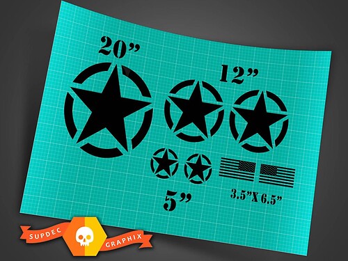 Military Stars USA Flag Universal Vinyl Decal Sticker