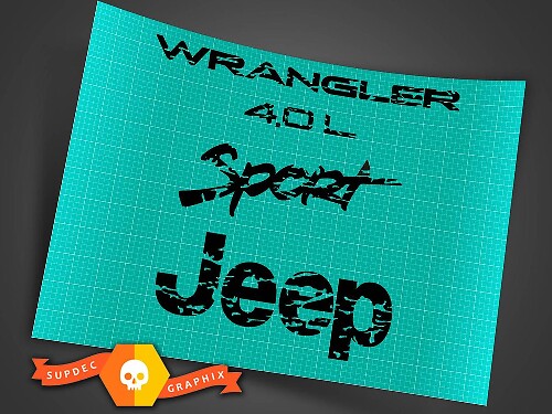 Fender Logos Distressed Sticker Decal for Jeep Wrangler 4.0 TJ