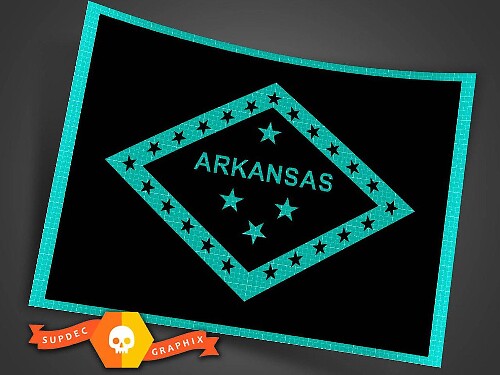Arkansas State Flag Sticker Decal Multiple Colors and Sizes for Jeep Wrangler 2