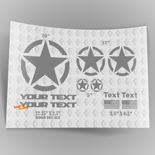 Oscar Mike Style Military Star Decal Kit with Hood Stickers Decals for Jeep Wrangler 2