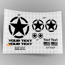 Oscar Mike Style Military Star Decal Kit with Hood Stickers Decals for Jeep Wrangler 3
