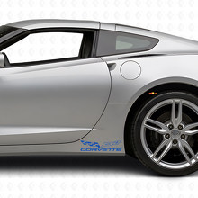 Corvette Flag Logo Rocker Panel Vinyl Decal Kit for Chevy Corvette Z06 C6-7 2005-18_2