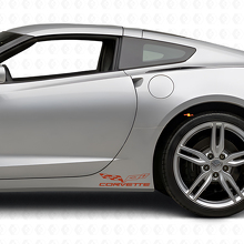 Corvette Flag Logo Rocker Panel Vinyl Decal Kit for Chevy Corvette Z06 C6-7 2005-18_4