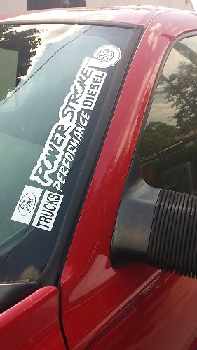 Power Stroke Performance Window Vinyl Decal for Musclecar Trucks