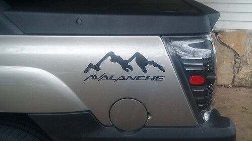 Chevy AVALANCHE Bed side Stickers Decals + Your choice of color