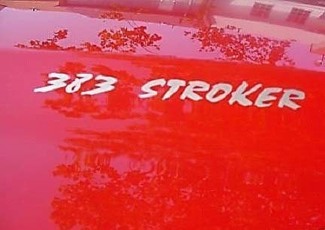 383 STROKER Hood Decals Your choice of color