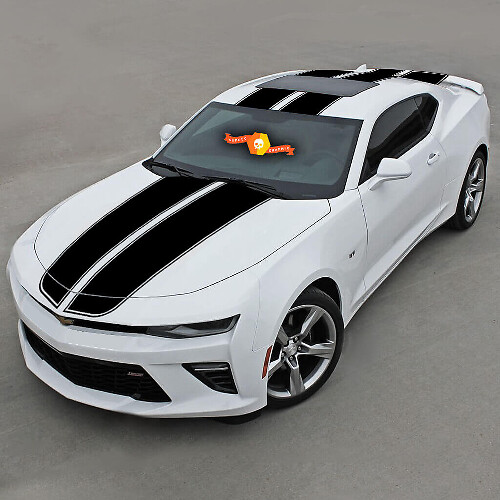 Dual Racing Stripes Upper-Side Vinyl Decal Kit for Chevrolet Camaro 2016-18